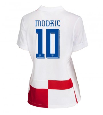 Croatia Luka Modric #10 Replica Home Stadium Shirt for Women Euro 2024 Short Sleeve